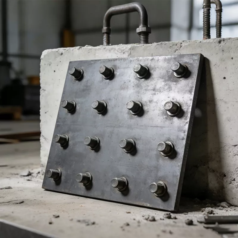 Eingebettete Stahlplatte